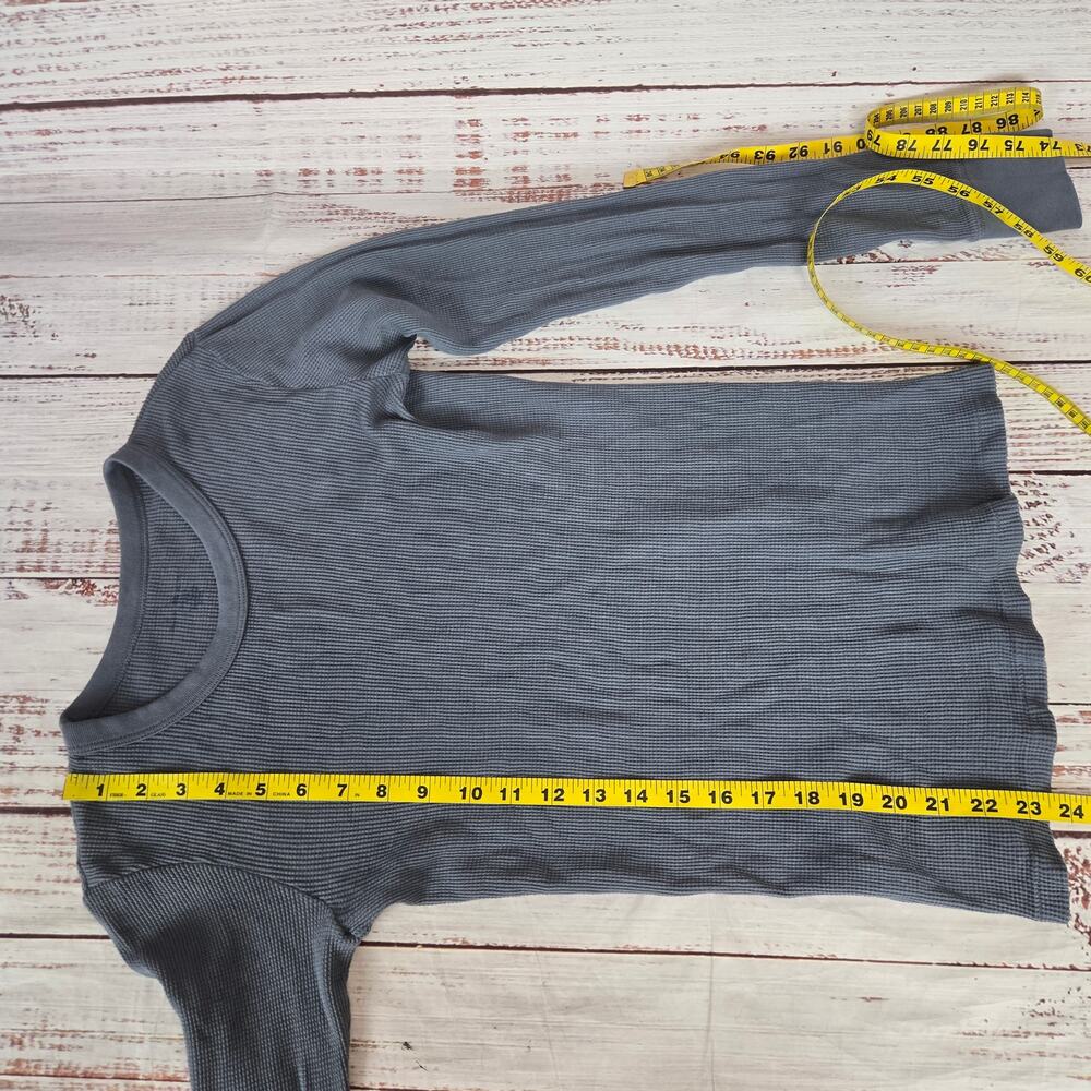 Brandy Melville Women's Blue Henley Thermal Top Sm Italy Cozy Casual Pullover - Picture 7 of 9